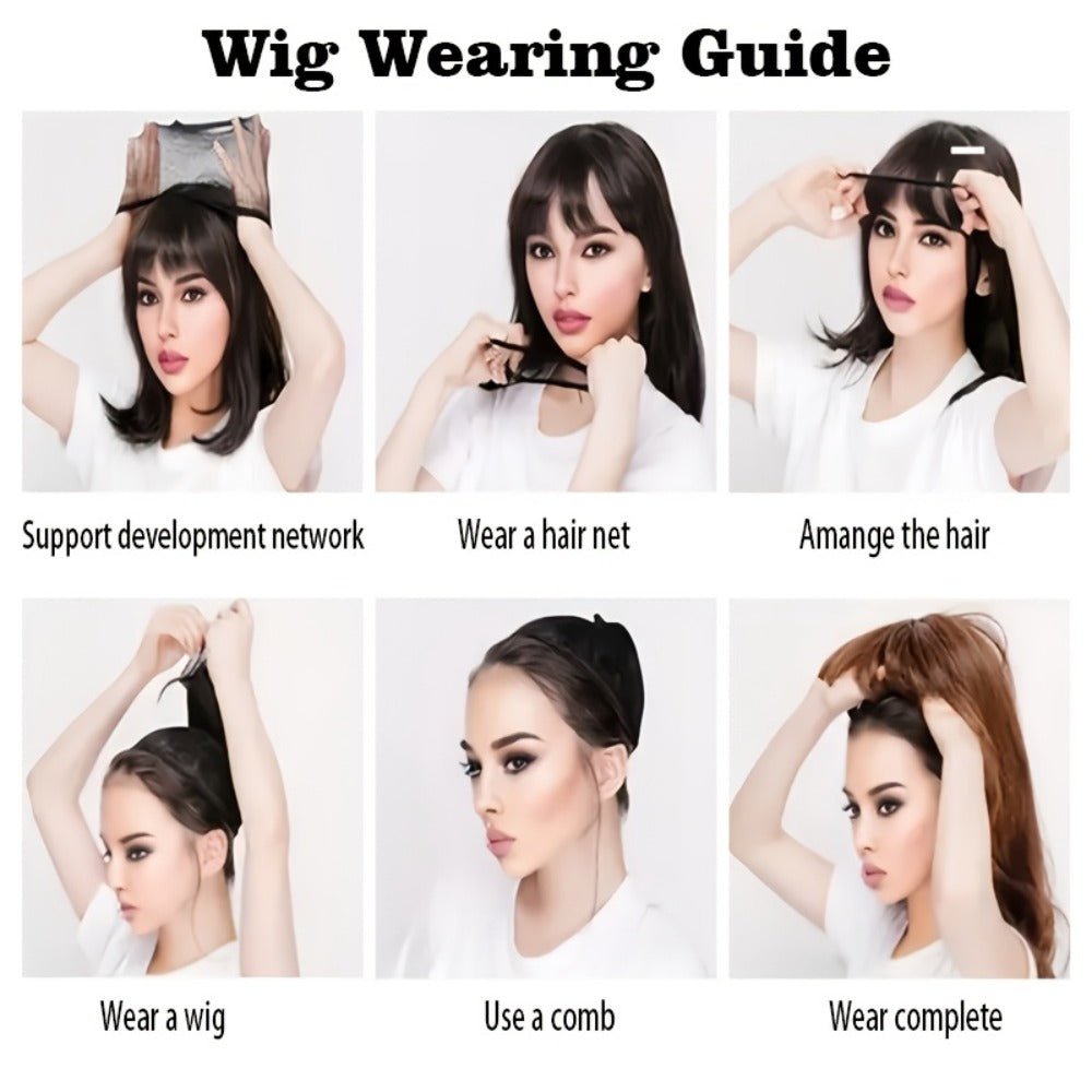 Synthetic Wig 20-Inch Layered Straight Style in Deep Purple with Hairnet Included for Cosplay Looks — image 14