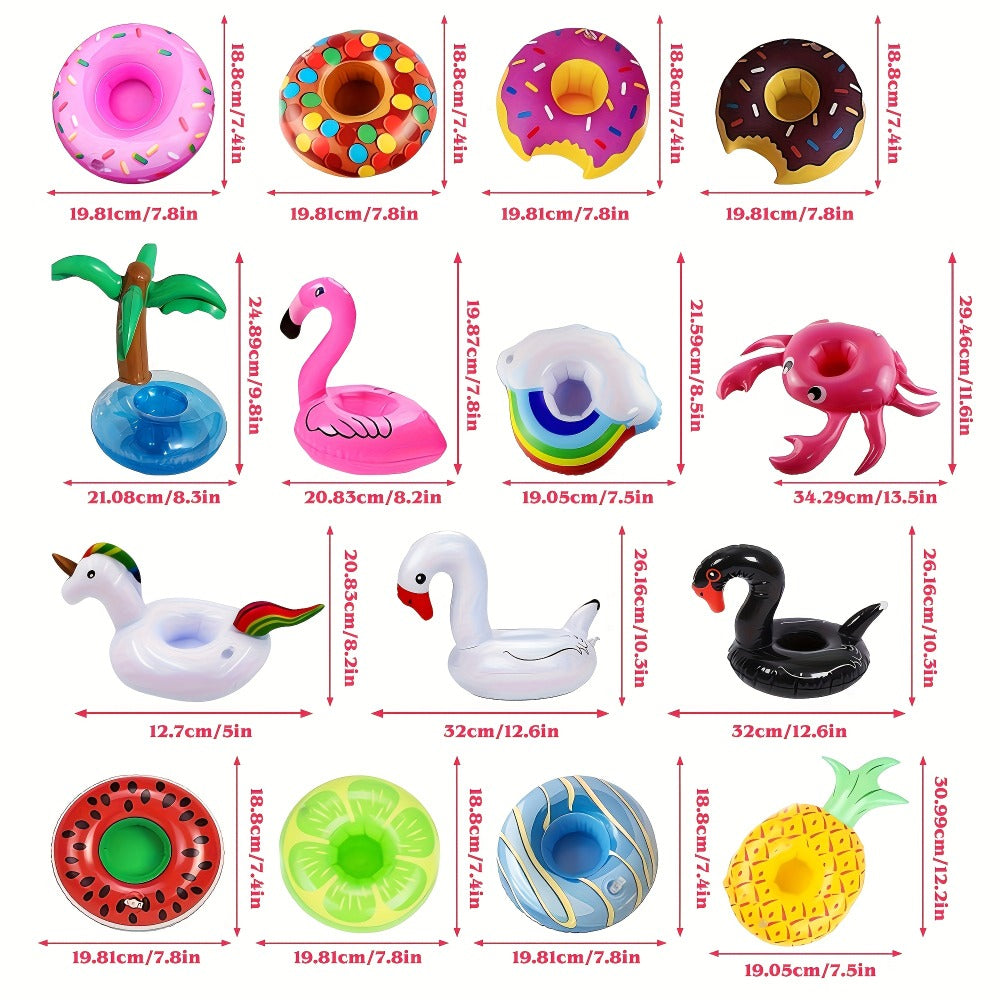 Floating Pool Drink Holders 15 Pack, Flamingo Inflatable Cup Coasters for Beer Cans, Water Bottles & Beverages — image 3