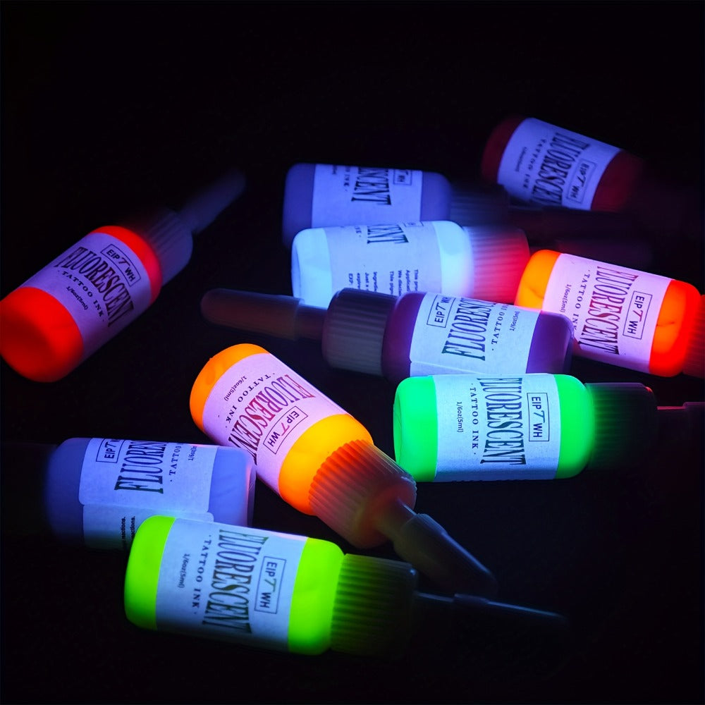 Tattoo Ink EIPTWH UV Blacklight Set with 10 Fluorescent Color Bottles and One Configuration — image 6