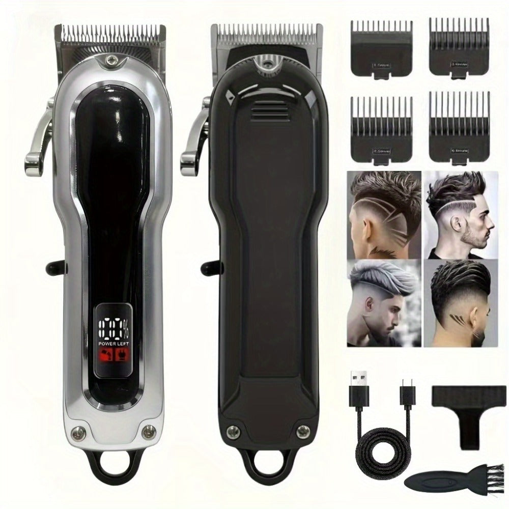 Electric Hair Clipper Set with Limit Comb – Barber-Grade Professional Trimmer, Long-Lasting Rechargeable Battery, Home & Trav