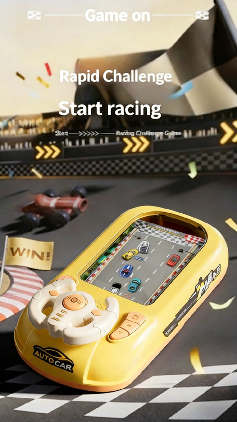 Electronic Racing Steering Wheel Game Toy with 200 Pictured Levels, Two Speeds and Yellow or Green Options — image 15