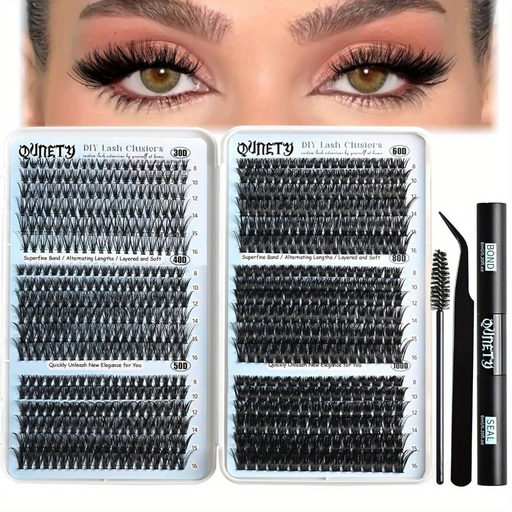 Complete 720-Piece Handmade Cluster Lash Kit with Glue & Tweezers, 30D to 100D, 6 Styles & Lengths — image 6