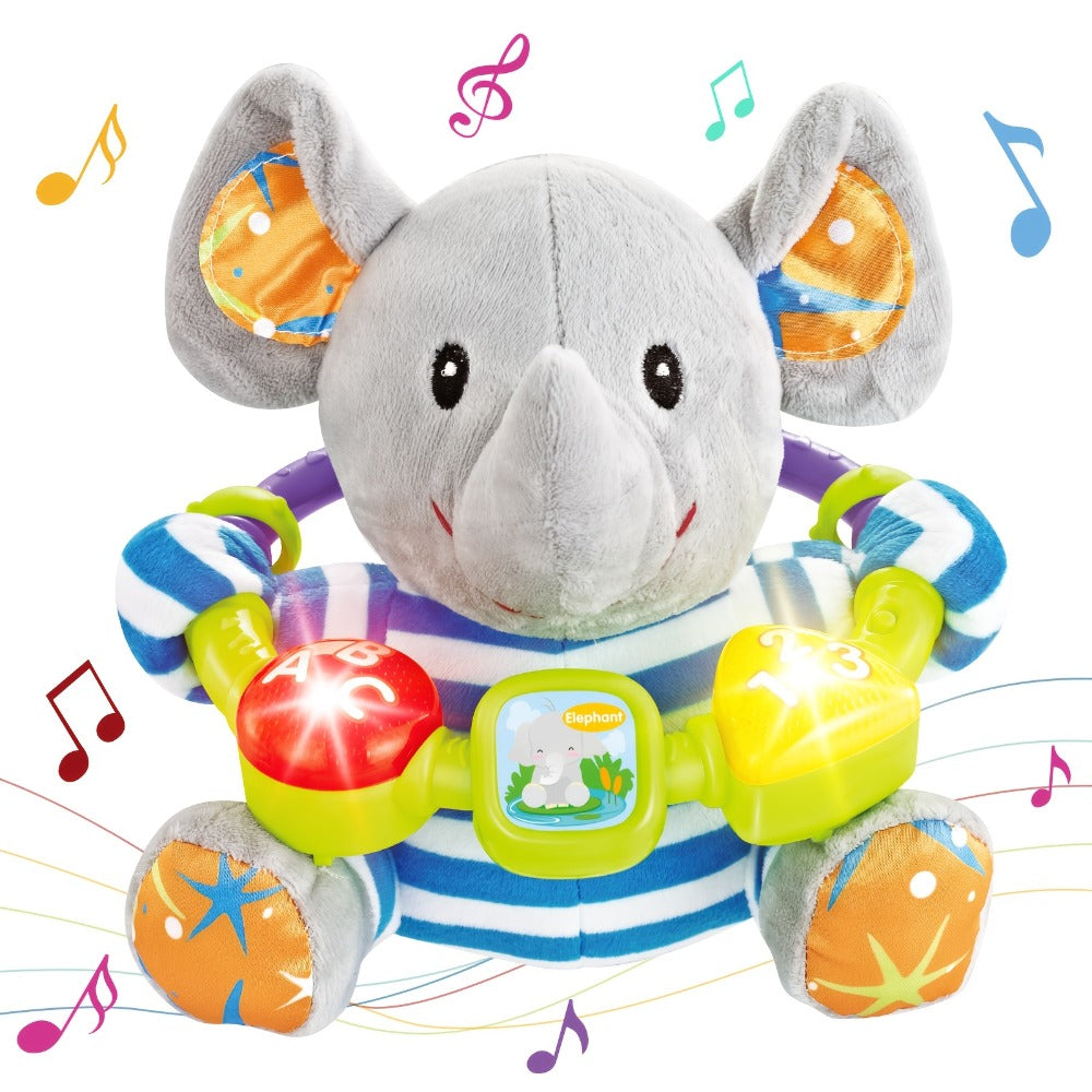 Musical Elephant Plush Toy with Music & Light, Soothing Stuffed Animal for Baby Toddler Boys Girls — image 1