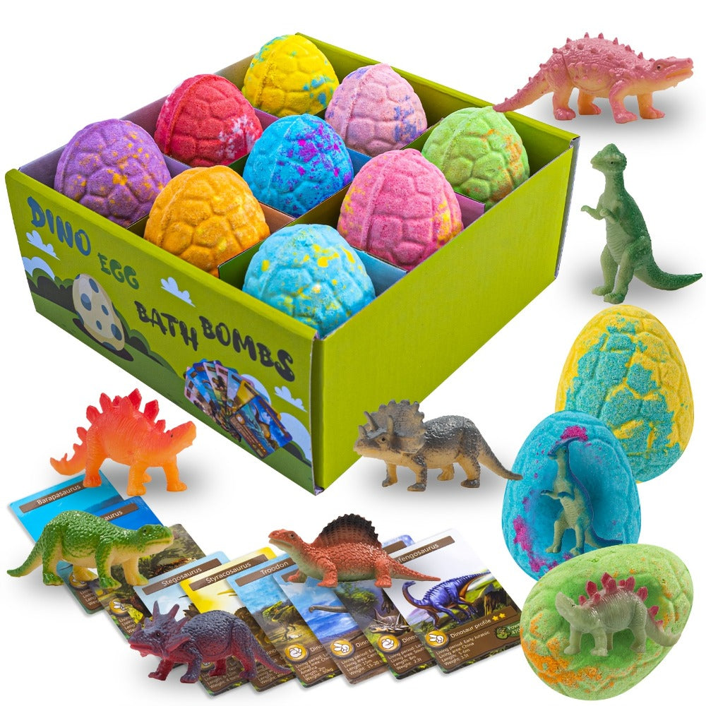 Dinosaur Egg Bath Bombs with Surprise Inside 9 Pack – Kids Fizzy Bath Balls with Hidden Dinosaur Toy — image 1