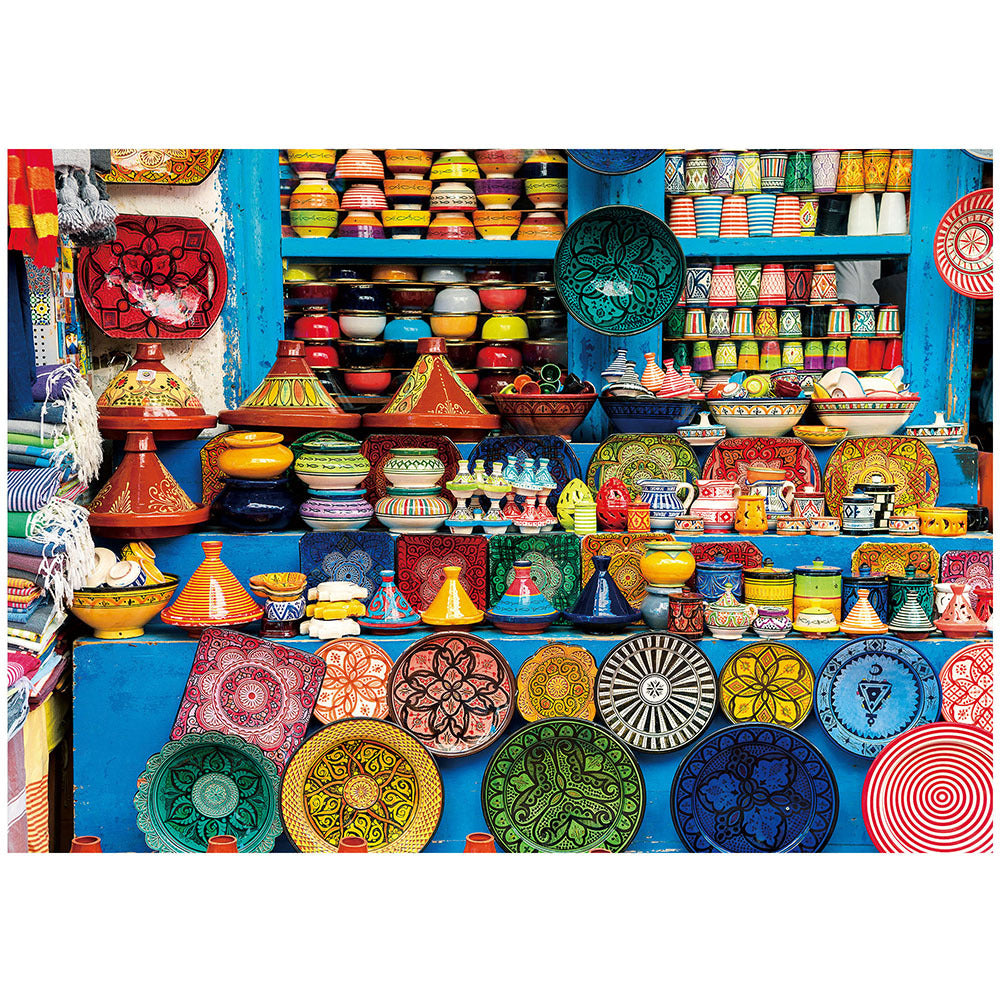 1000 Piece Jigsaw Puzzles for Adults 3 Pack – Sunset Lighthouse, Bird Crochet & Moroccan Pottery Set, Precision-Cut Brain Tea