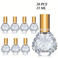 Glass Perfume Atomizer Bottles 15ml 20 Pack Gold Refillable Fine Mist Spray Travel Fragrance Bottles with 5 Funnels and 5 Pip