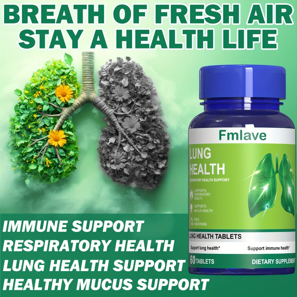 Herbal Lung Cleanse Supplement 60 Tablets, Respiratory Health Support, Breathing Comfort, Mucus Clearance & Immune Boost — im