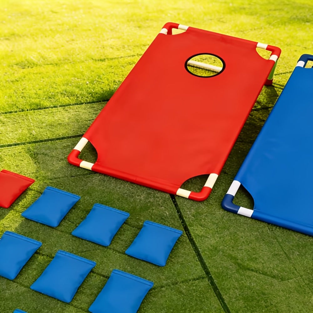 Portable Bean Bag Toss Game Set, 2 Foldable Boards & 12 Bean Bags, Outdoor Party Backyard Camping Game for Kids & Adults — im