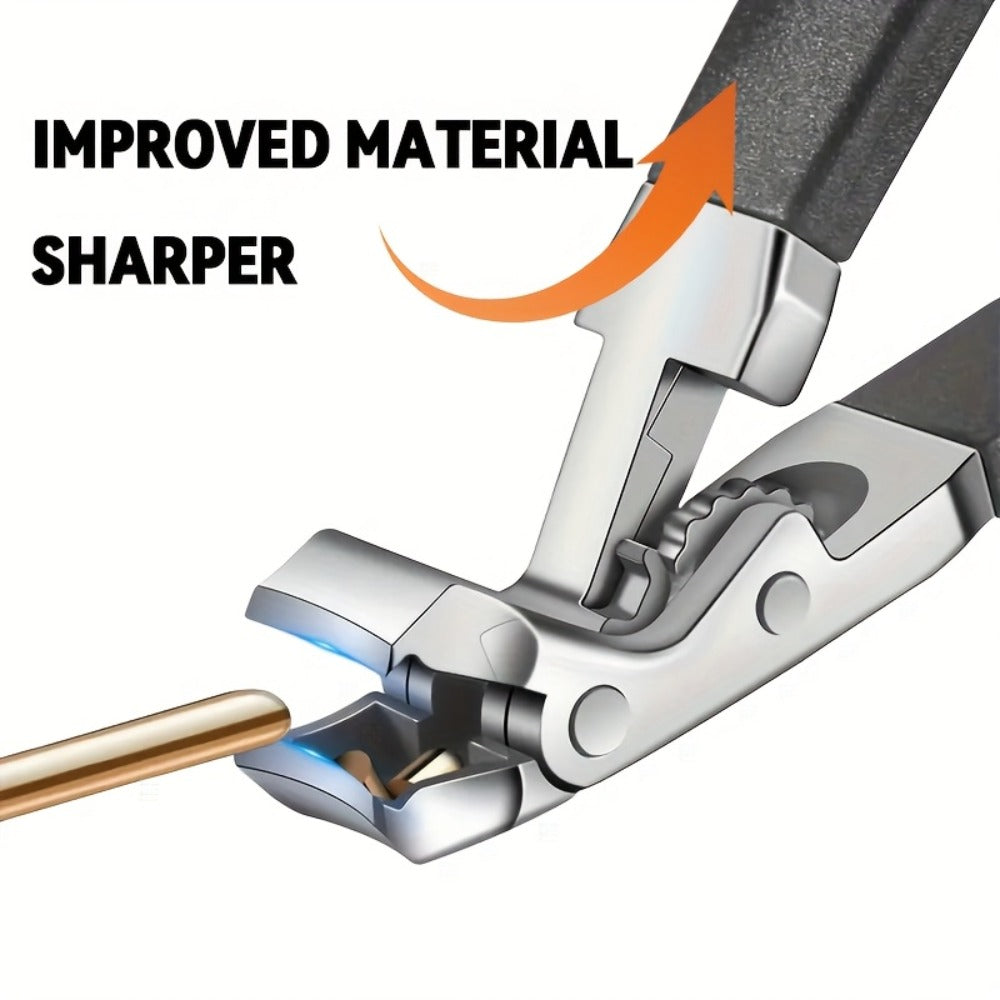 Angled Nail Clipper Set, Four Black-Handle Clipper Tools with Curved Jaws, File and Round Accessory — image 13