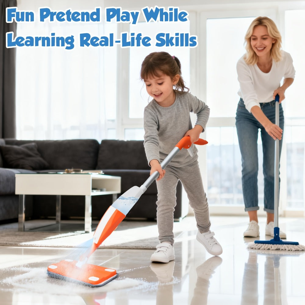 Children's Spray Mop Cleaning Toy Set with Water Sprayer & Pad with the Listed Color, Size or Set Options for Everyday Use — 