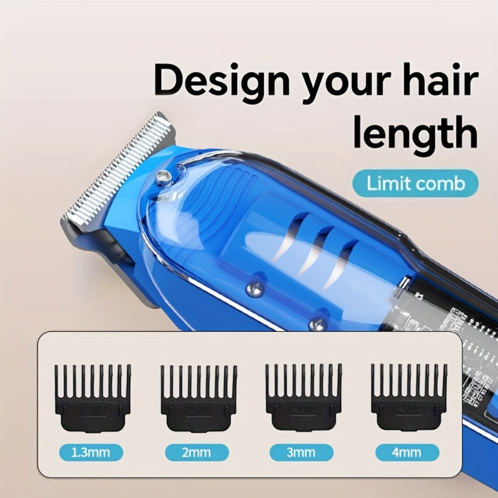 Hair Clipper Transparent-Shell Cordless Trimmer with LED Battery Display, USB Charging and Five Colors — image 13