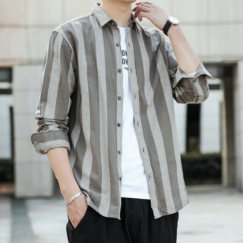 Japanese wide stripes men's casual