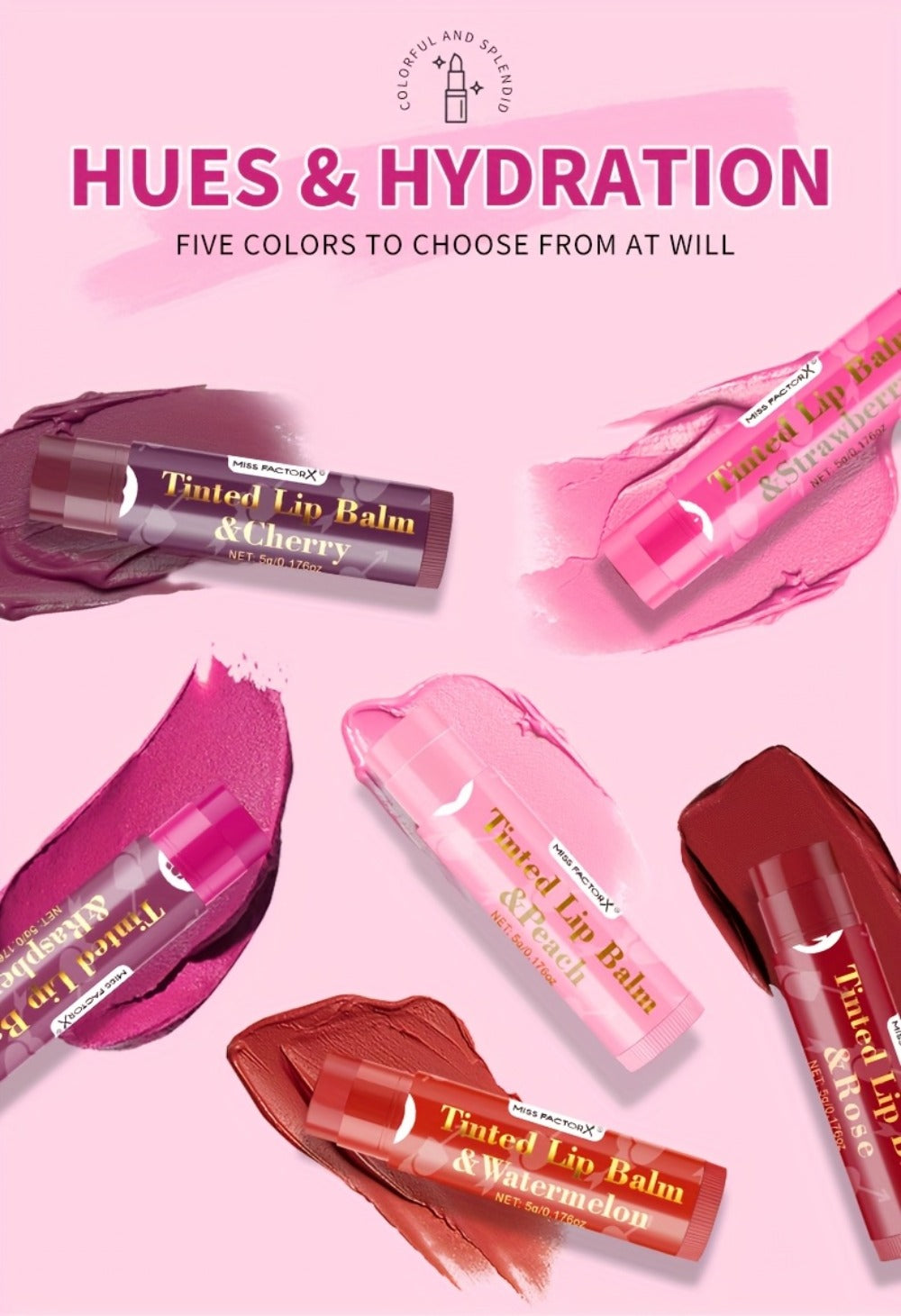 MISS FACTOR 30-Piece Tinted Lip Balm Set with Capped Tubes Organized into Six Color Groups — image 15