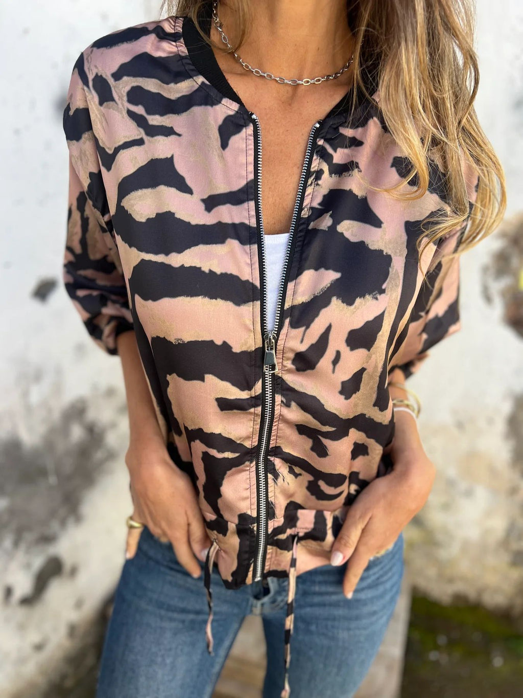 Jacket Zipper Coat Top Women