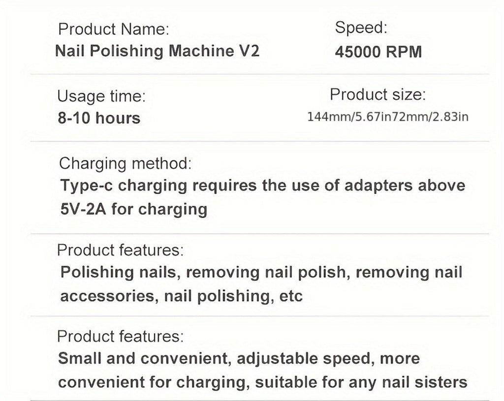 Electric Nail Drill 45000 RPM Cordless Kit with Power Display, Adjustable Speed and Three Colors — image 19