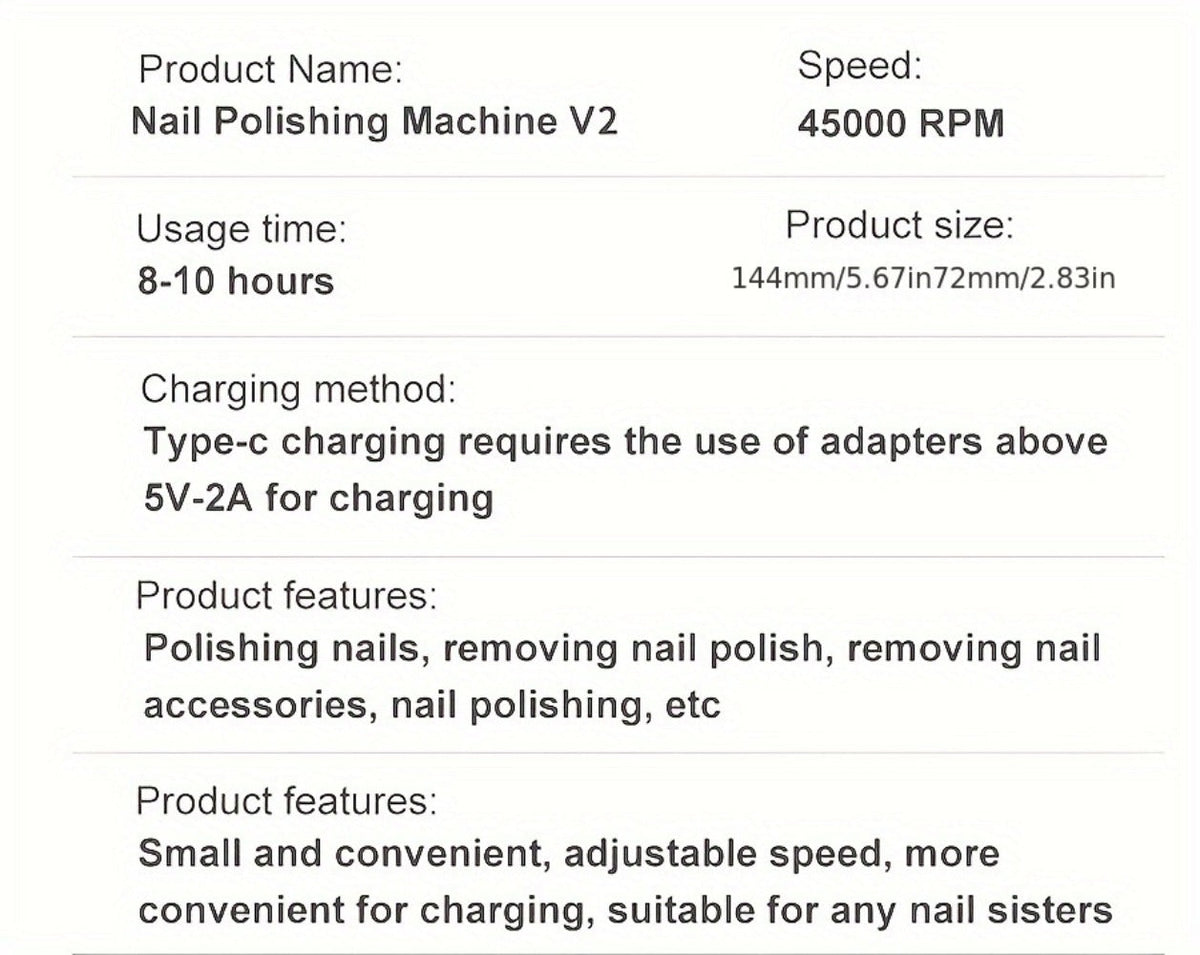 Electric Nail Drill 45000 RPM Cordless Kit with Power Display, Adjustable Speed and Three Colors — image 19