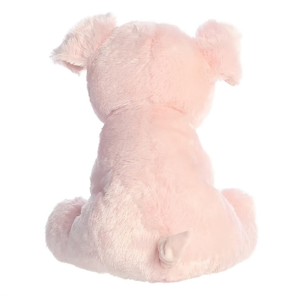 Stuffed Animal Pink Pig with Big Eyes, Curled Tail and Pillow-Style Body for Nursery or Sofa Decor — image 6