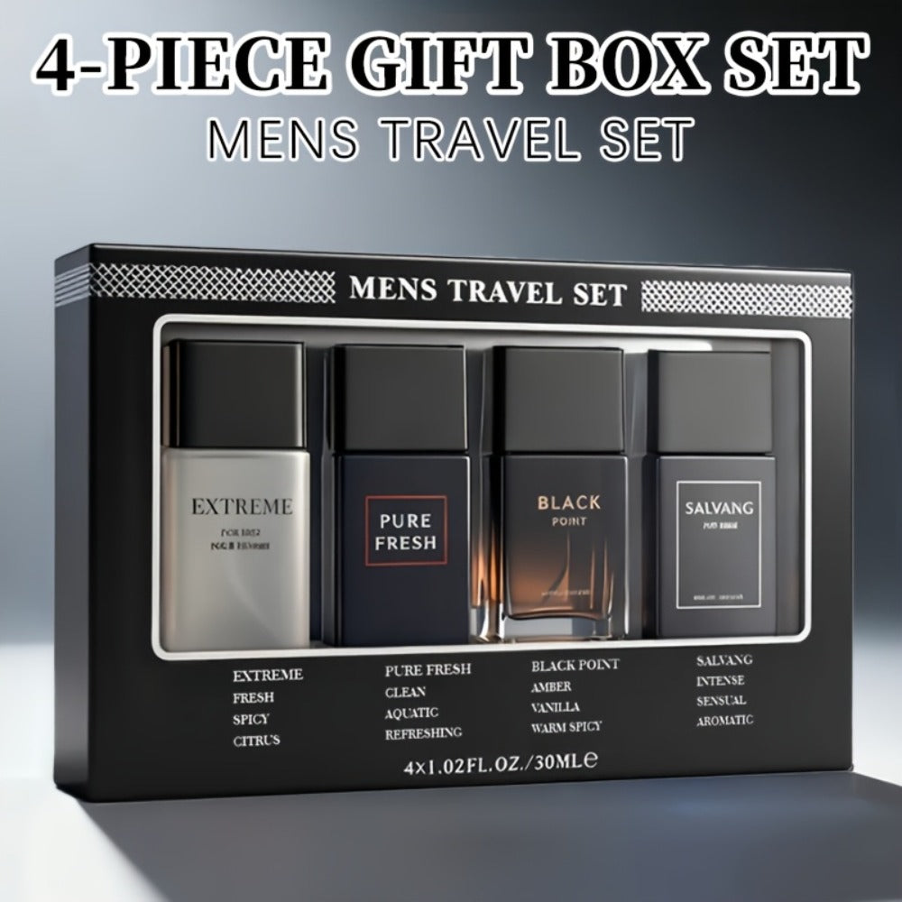 Perfume Gift Set for Men with Four 30ml Eau de Parfum Sprays in Black Box and Separate 1.5oz Body Mist — image 7