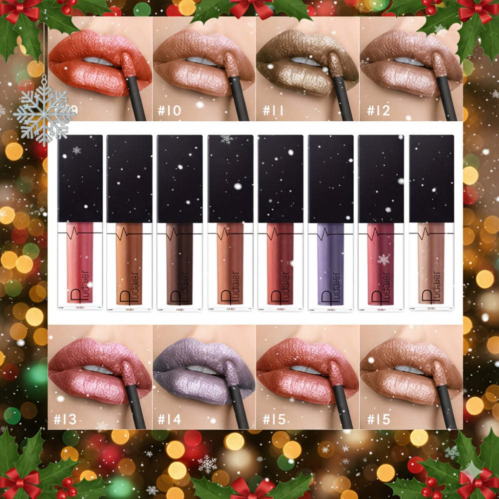 Metallic Shimmer Lip Gloss with Wand Applicator and Eleven Numbered Shade Options from 13 to 24 — image 3