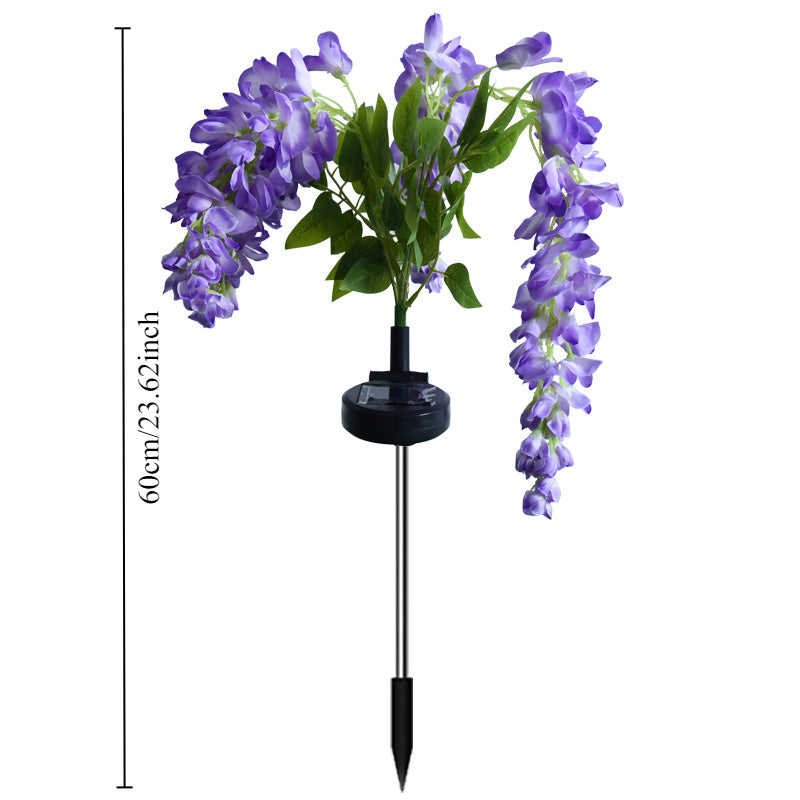 Solar Garden Lights 52-LED Wisteria Flower Stake with Two Modes and Six Color Options for Patio — image 4