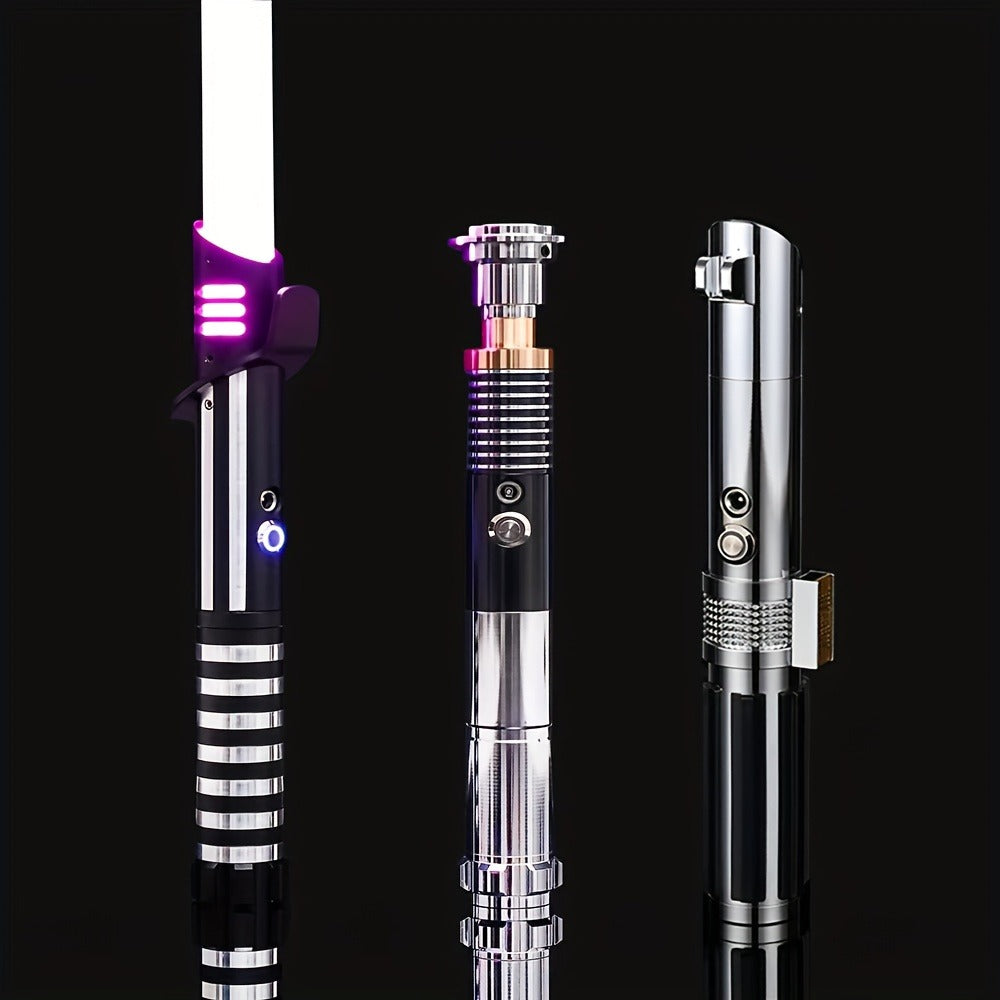 Light Up Saber with Metal Handle RGB 16 Colors, LED Cosplay Laser Sword with Sound Effects, Anakin Luke Darksaber Style — ima