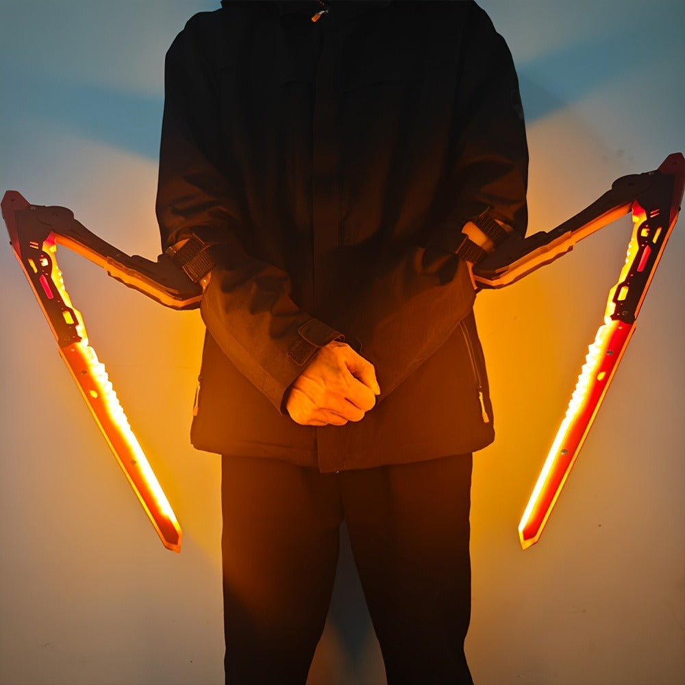 LED Mantis Knife Cyberpunk Light Up Acrylic Prop, Luminous Blade for Halloween Costume Cosplay Sci-Fi Role Play Party — image