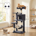 44- or 66-Inch Cat Tree Condo with Cave, Hammock, Raised Platforms and Four Color Options for Indoor Cats — image 2