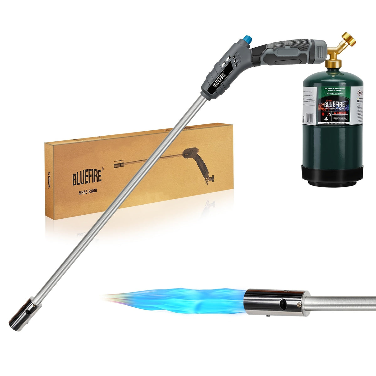 Propane Weed Torch Self Igniting, Garden Ice Melt Fire Starter Burner for Garden, Patio and Yard Use — image 2