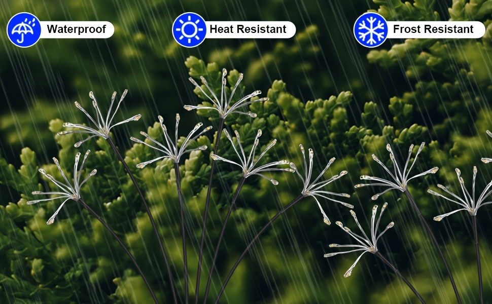 Solar Garden Lights 4-Pack Swaying Firework Stakes with Two Modes and Six Colors for Flowerbed Decor — image 19