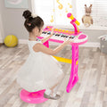 Kids Piano Keyboard Toy 31 Keys with Stool & Adjustable Microphone, Recording & Playback, Light Effects — image 8