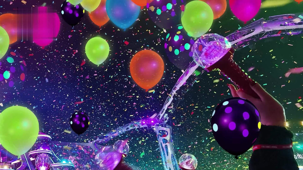 UV Neon Balloon Party Supplies Set with 42 12-Inch Star-Print Balloons for Blacklight Decor — image 7