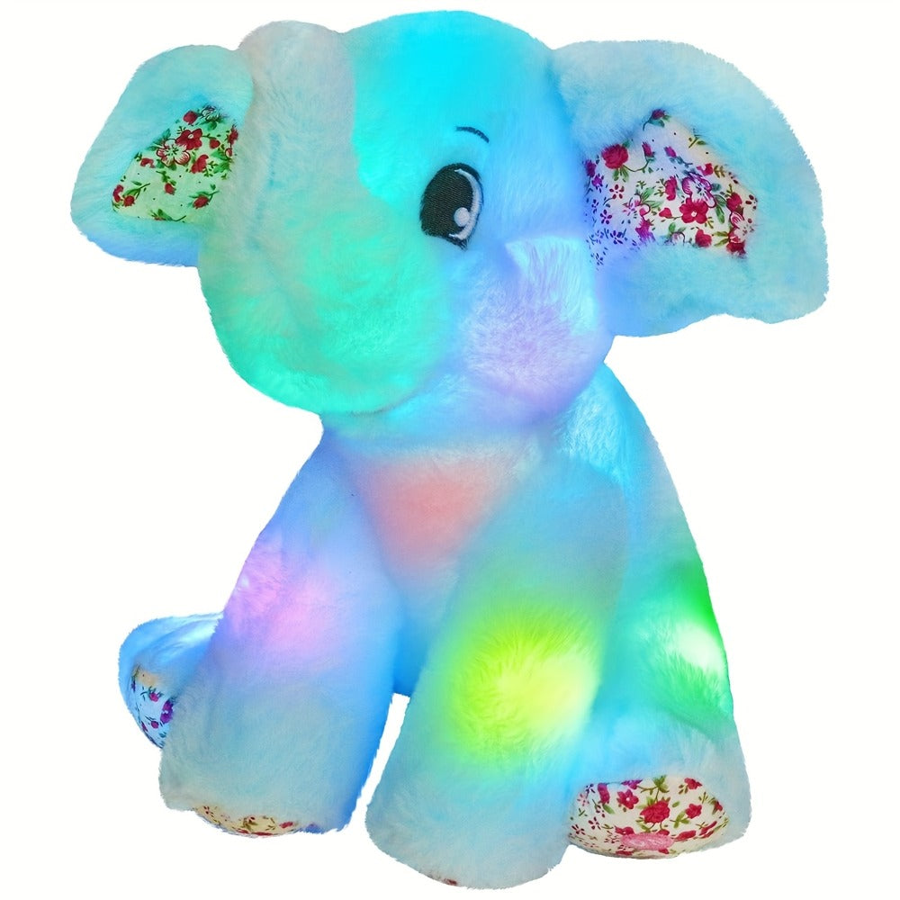 Plush Toy Blue Elephant with LED Glow and Optional Lullaby Music for Soft Room Display and Gifting — image 4