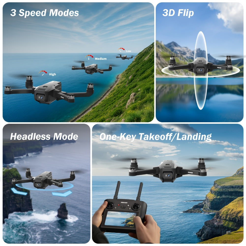 GPS Follow Me Drone Under 250g 4.5 Inch LCD Screen Camera Drone Auto Return with the Listed Color, Size or Set Options for Ev