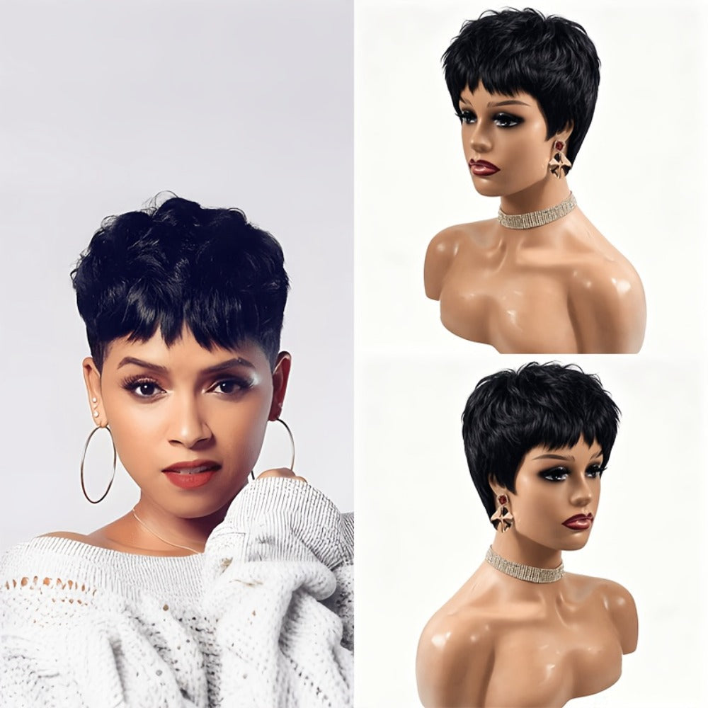 Synthetic Wig Short Body-Wave Pixie Cut, 4-Inch Rose Net Cap in Eight Fashion Colors for Women — image 13