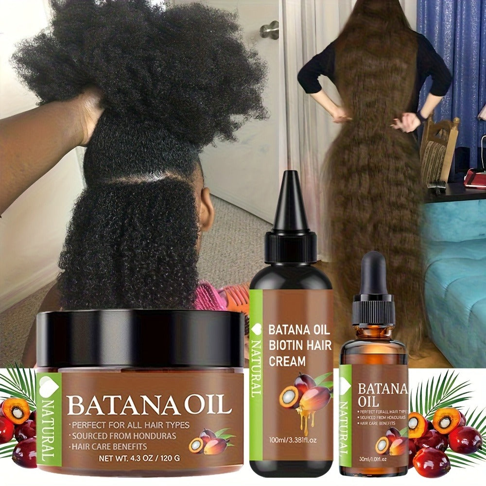 Honduran Batana Oil & Biotin 3-Piece Hair Care Set, Cold-Pressed Pure Extract, Nourishes Scalp, Strengthens Strands — image 2