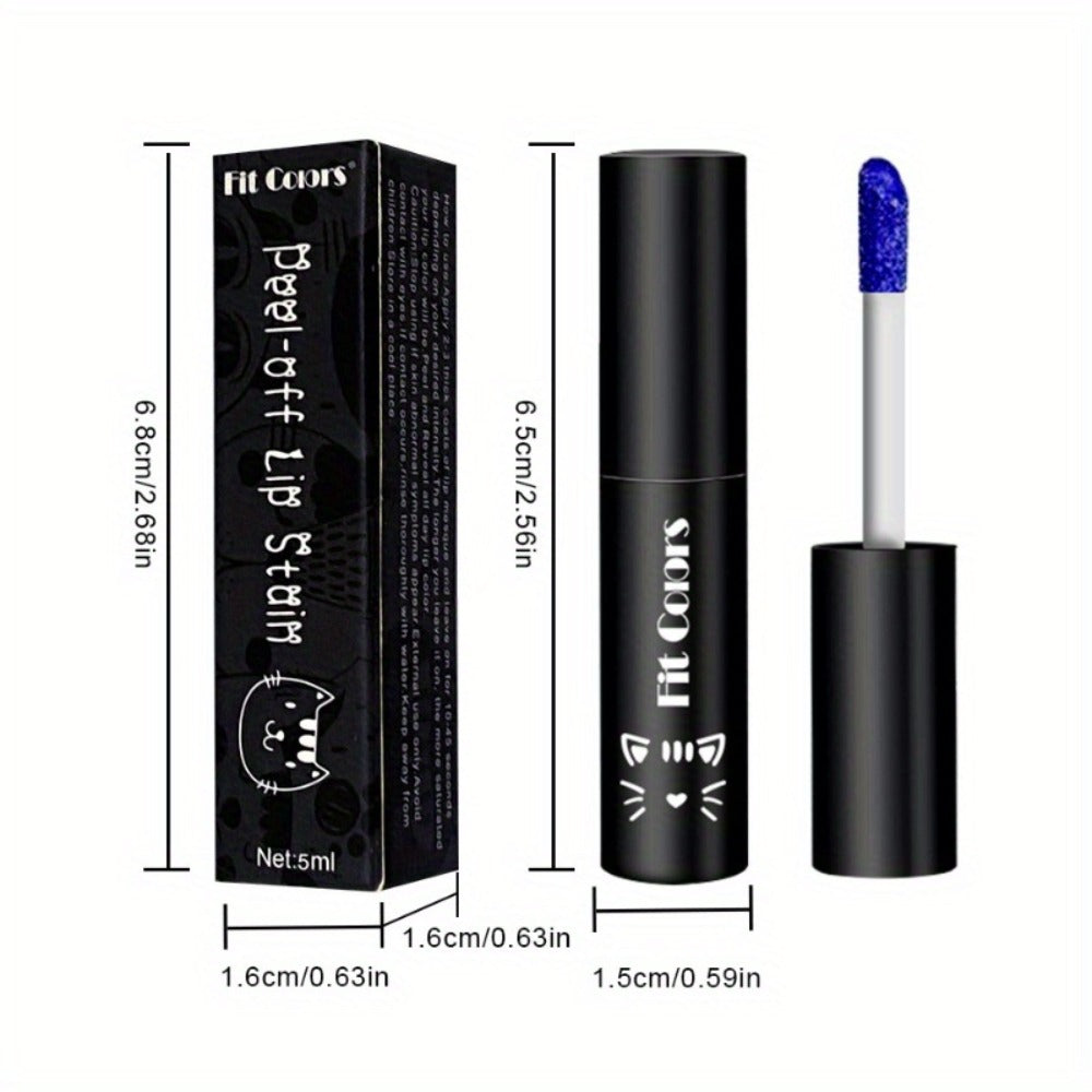 Matte Velvet Lip Stain Set 6 Colors Waterproof Smudge-Proof, Metallic Blue Cobalt Bold Shades Vegan Lip Gloss for All Skin To