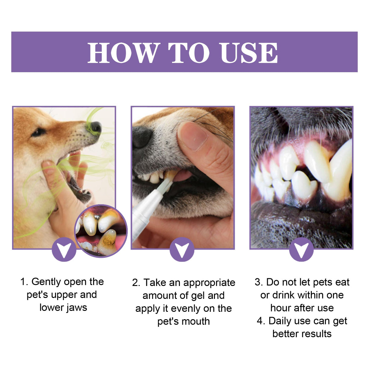 Pet Oral Repair Gel, Deep Cleaning Dog And Cat Tooth Stains Oral Cleaning Care