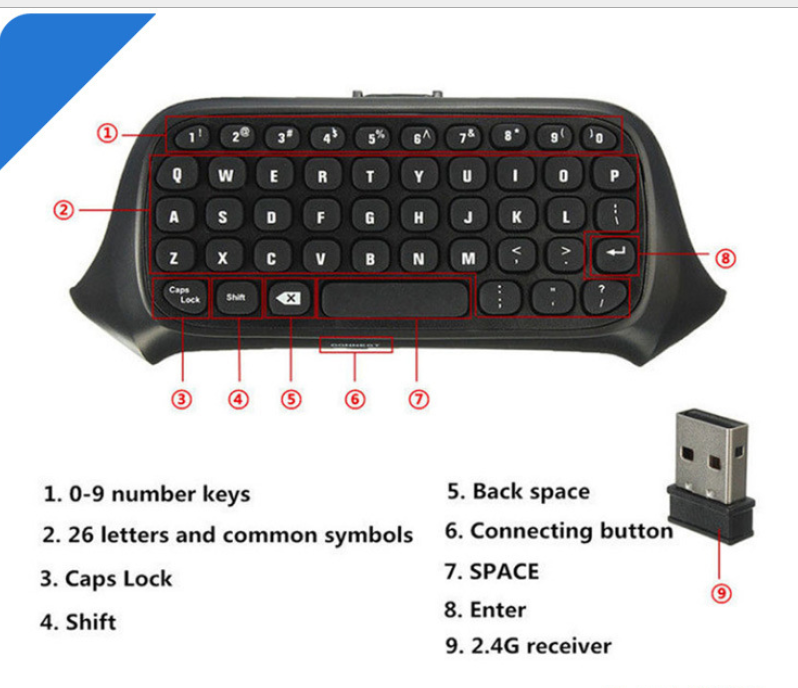 ONE Handle Keyboard 2.4G Keyboard Wireless Keyboard Xboxone Chat Keyboard