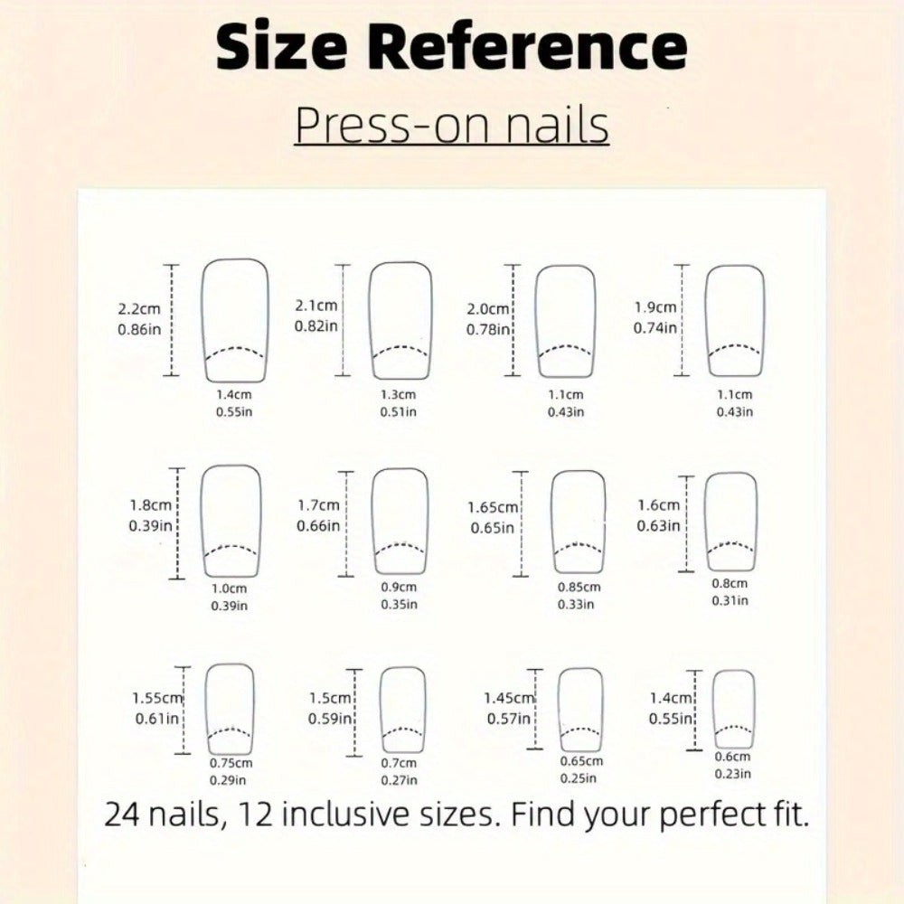 Press On Nails 96-Piece Short Square Set with Pink Chrome Mirror Metallic Full-Cover Finish — image 5