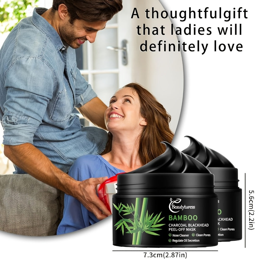 Bamboo Charcoal Clay Face Mask Deep Cleansing Pore Minimizing Oil Control Blackhead Remover for Bath Time, Home Spa and Perso