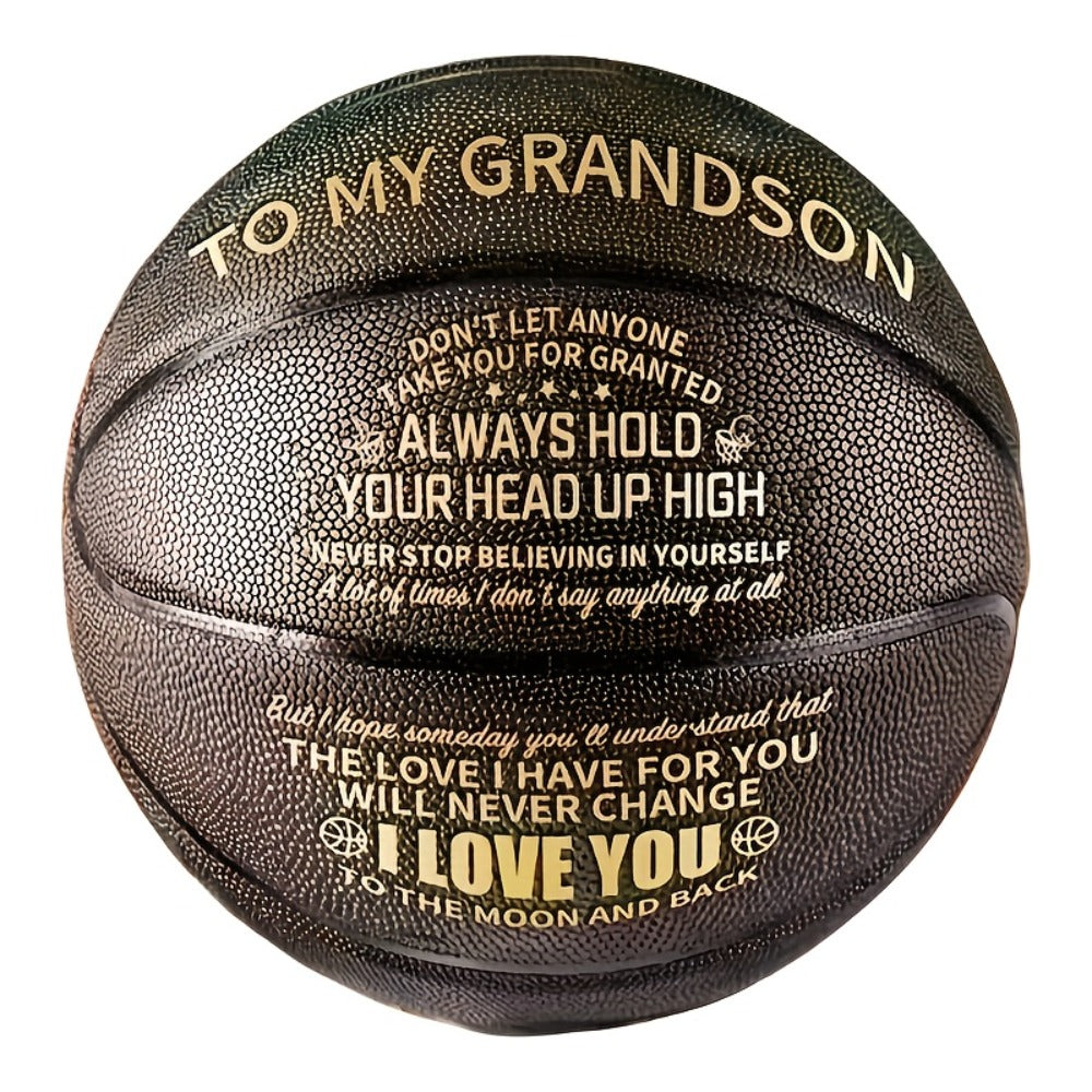 Personalized Basketball Gift for Son & Grandson Standard Size with Pump To My Son To My Grandson Heartfelt Message Sports Bir