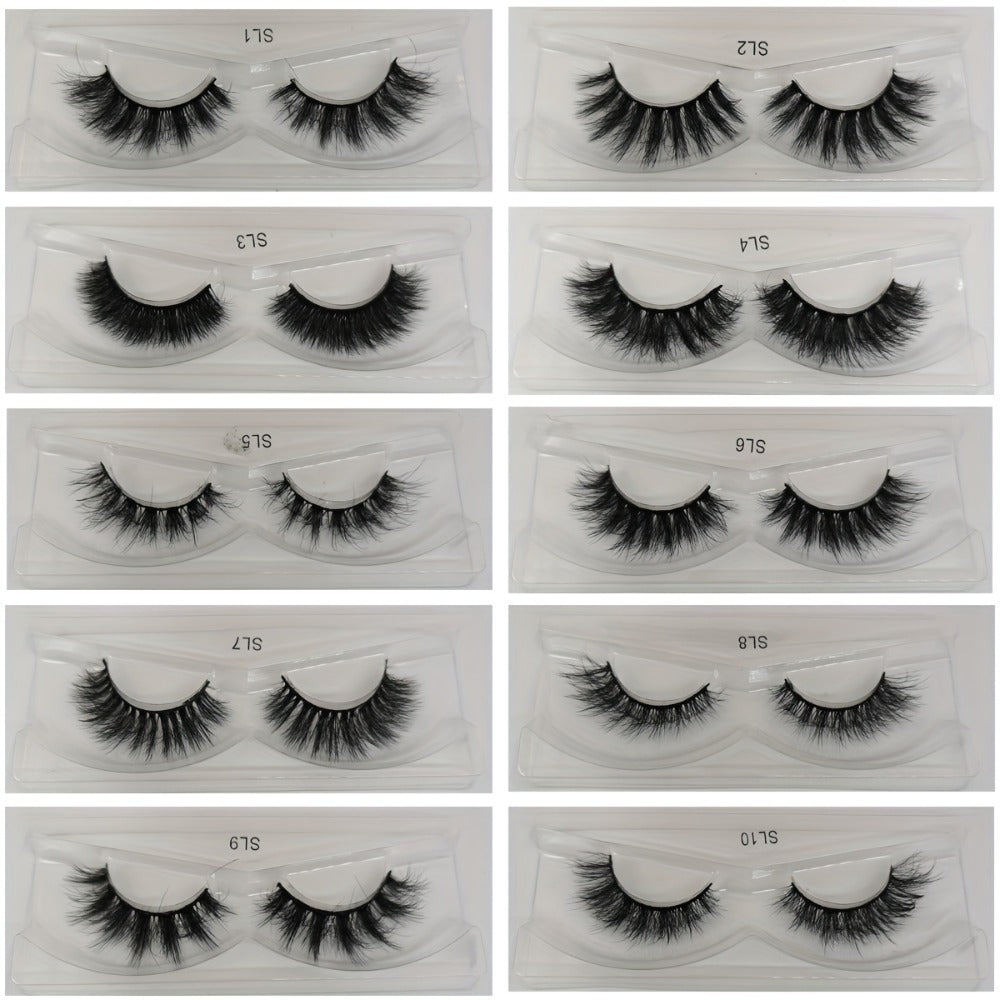 DD Curl False Eyelashes Multipack with 20 Pairs across Five Mixed Styles in Glitter-Top Round Cases — image 15