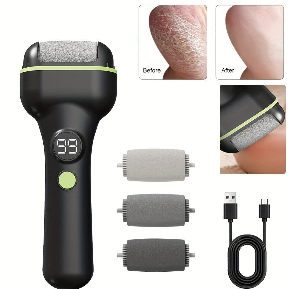 Foot Callus Remover Electric Rechargeable 3 Interchangeable Grinding Heads LCD Display Portable Electronic — image 2