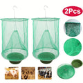 Green Hanging Mesh Fly Trap Cages with Removable Bait Bowls in Two-Pack or Four-Pack Options — image 1