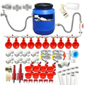 Automatic Poultry Watering System Kit with 10 Red Cups, PVC Pipe Fittings, Regulator and Hose Connections — image 1