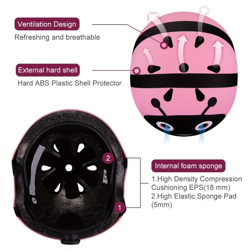 Kids Bike Helmet & Gear Set 7-Piece for Ages 2-8 Boys Girls Adjustable with the Listed Color, Size or Set Options for Everyda