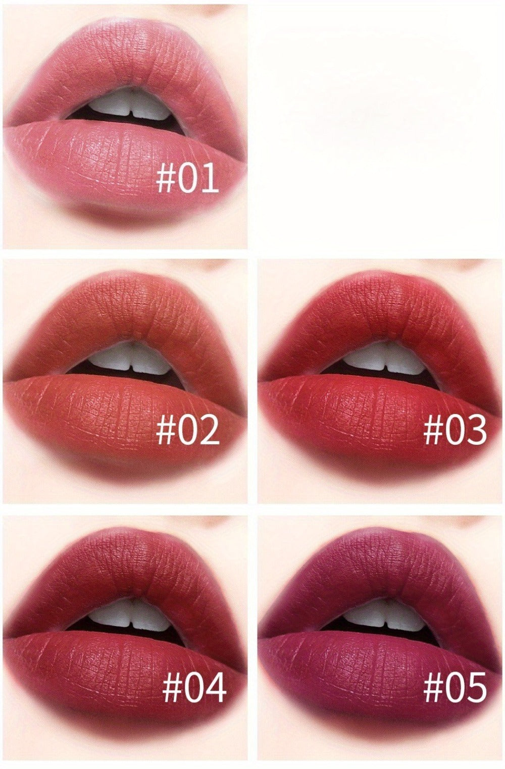 Matte Velvet Lip Stain Set 6 Colors Waterproof Smudge-Proof, Metallic Blue Cobalt Bold Shades Vegan Lip Gloss for All Skin To