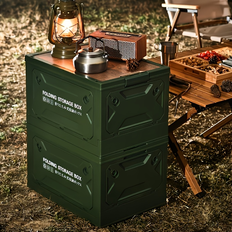 Folding Storage-Box Table with Five Access Doors and Wood-Look Top in One- or Two-Piece Color Options — image 10