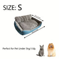 Blue-Gray Dog Bed Couch with Raised Back and Side Bolsters in Four Sizes, Plus One Random Cat Teaser — image 3