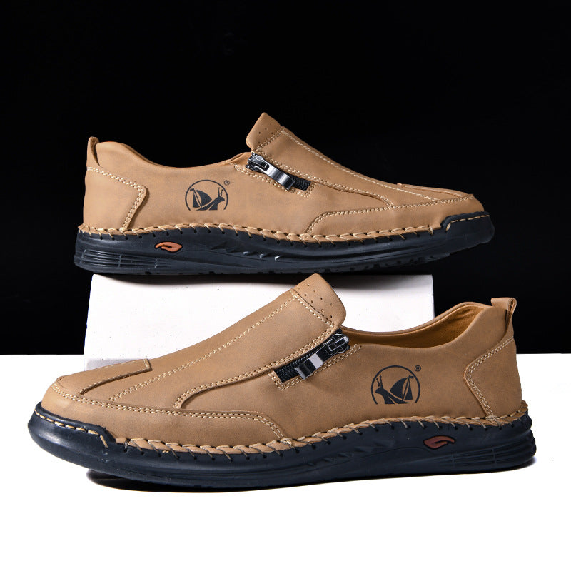 Mens Lace-up Leather Outdoor Casual Shoes